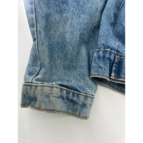 Vintage MBA Jean Jacket Mens Extra Large Light Blue Denim Y2K Band Saxophone - Picture 14 of 14